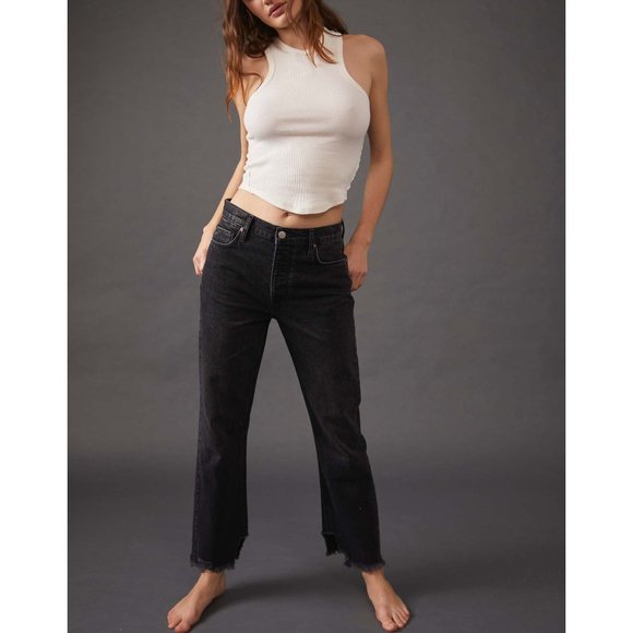 NWT Free People Tapered Baggy Boyfriend Jeans / Panther - Picture 7 of 9